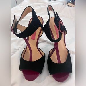 Black and red sandal heel